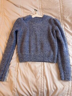 Scotch & Soda Heathered Blue Ribbed Crewneck Sweater